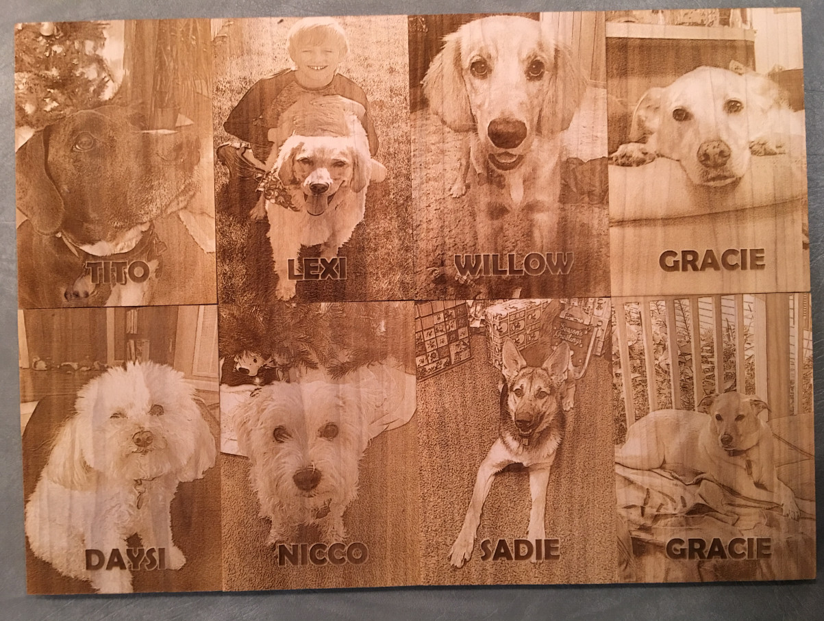 Image showcasing Laser Engraved Pets Photos on Wood Plaques - EngravedPets.com